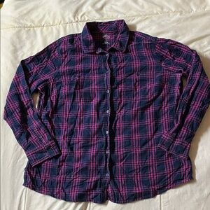 St. John's Bay Pink and Blue Plaid Flannel